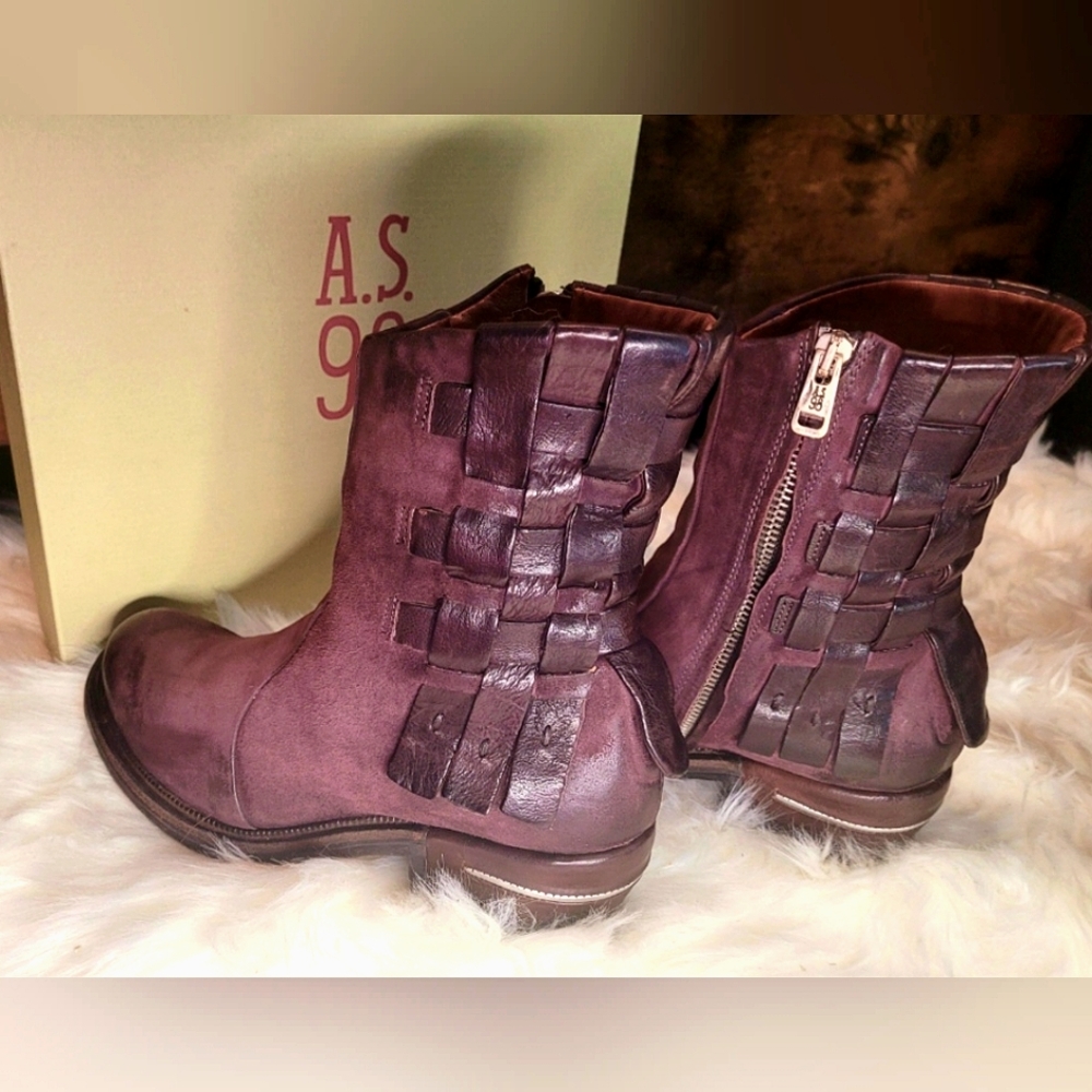 A.S.98 Eggplant Idella Boots Size 40 💜